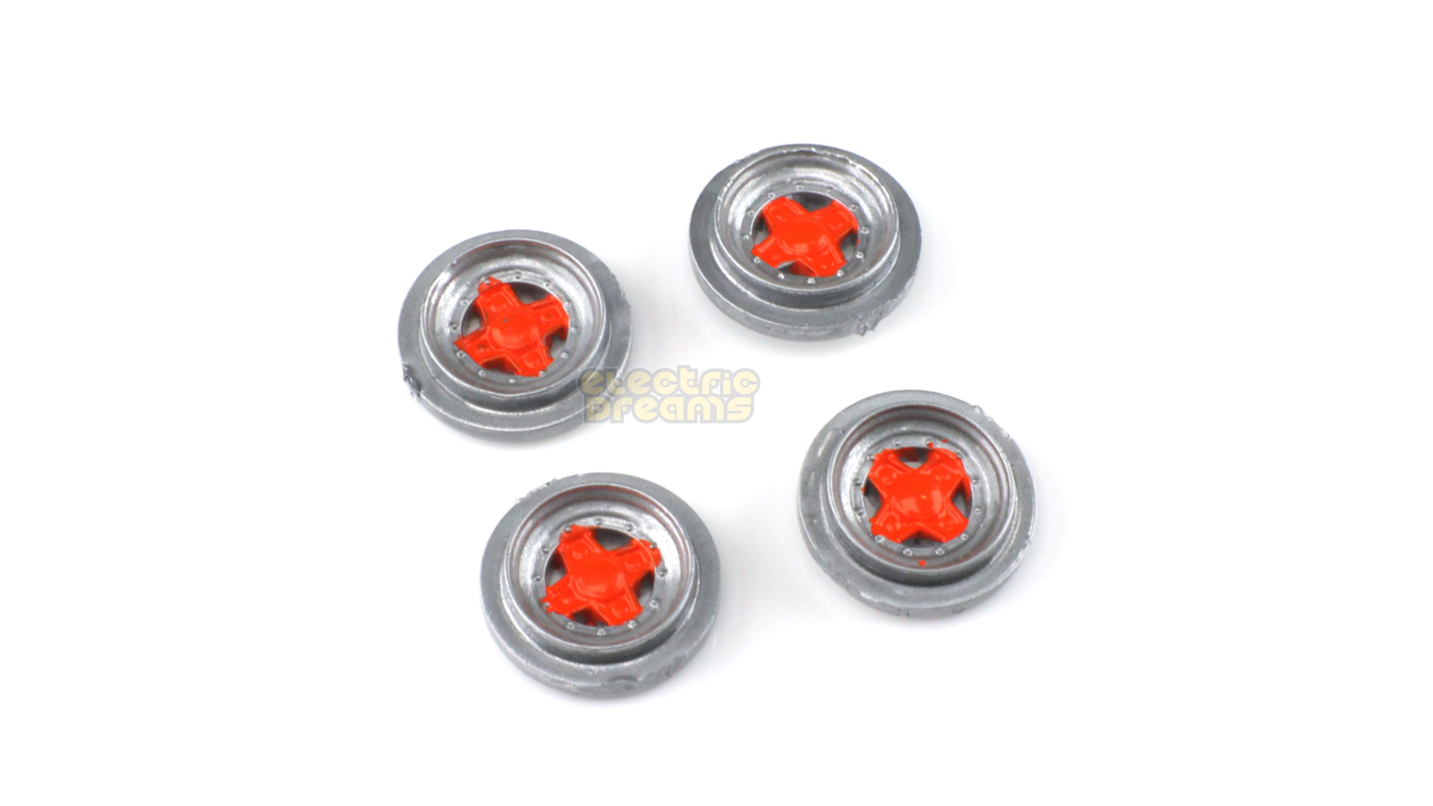 Team Slot T13009 - 13mm Pro Wheel Inserts - Gotti 73A - Silver/Orange - pack of 4